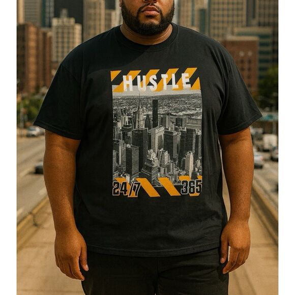 2 Monkeys T-Shirt Mens Black Hustle NYC Streetwear Hip Hop Graphic City 4XL - Picture 1 of 9